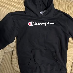 Black boys Champion hoodie size L